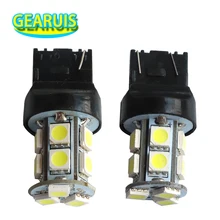 100 шт. Автомобильный светодиодный T20 W21W 7440 7443 13 SMD 5050 светодиодный 13 светодиодный 13smd светодиодный поворотник сигнальная лампочка лампа белый цвет красный, желтый синий