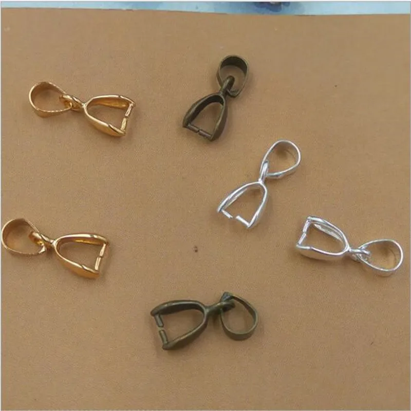 20pcs DIY Bale Pinch Clasp Gold Silver Findings Bail Connector Pendants