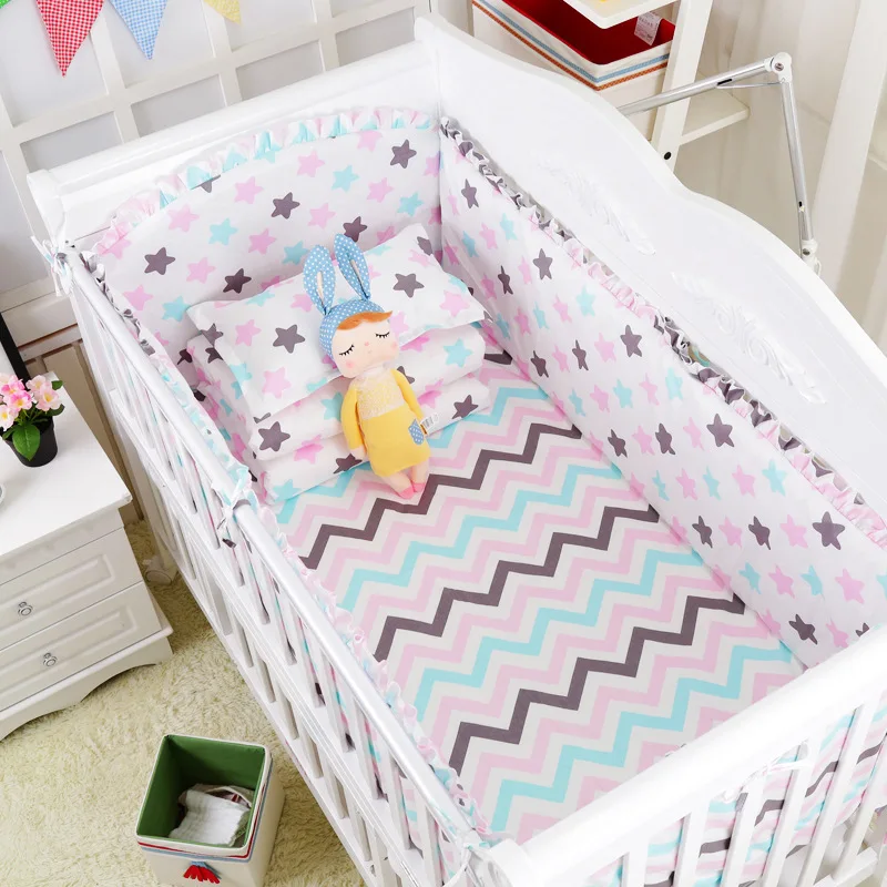

Baby bedding set 120*60cm baby bumpers cotton crib set bumpers mattress back cushion children's bed linen