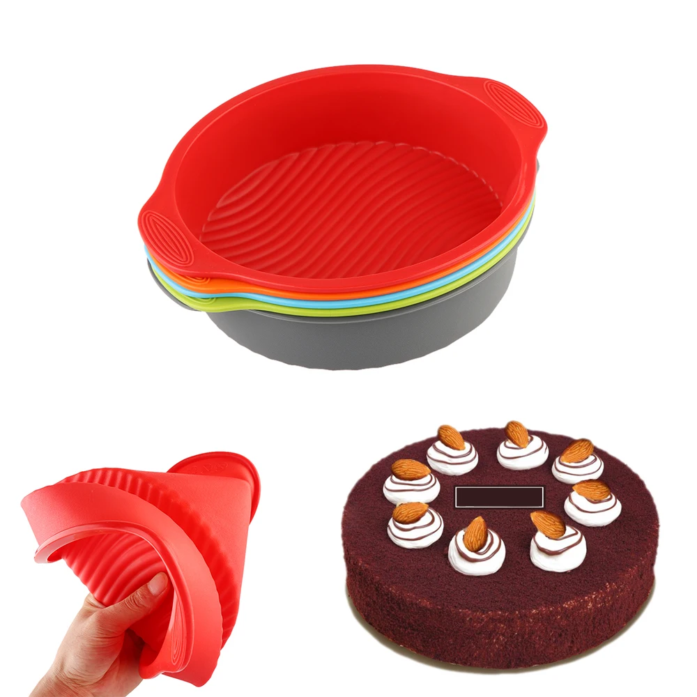 

Color Random!!! 1pc New Useful DlY Bread Pan Round Shape Silicone Mold Oven Baking Tray 9 Inch Cake Maker Bakeware & Ovenware