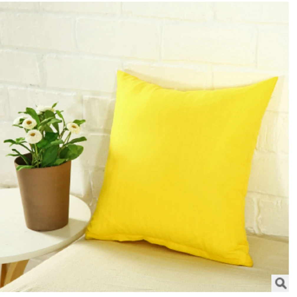 Home Room Solid Colour Cotton Zipper Canvas Seat Cushion Cover Home Decor Throw Pillow Case Lounge Cover Decoration - Цвет: 02