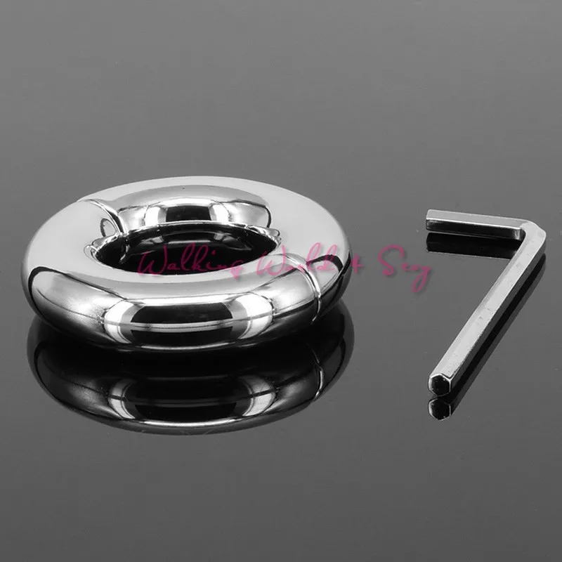 15mm Thick Heavy Metal Screw Locking Penis Ring Stainless Steel Cock Ring Scrotum Testicle Lock Ball Stretcher Sex Toys For Men (4)