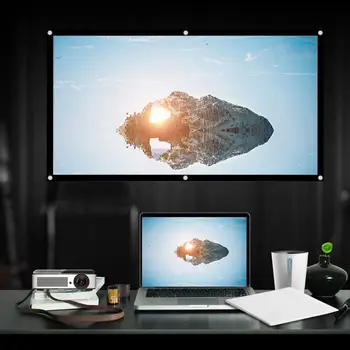 

60-120 Inch Portable Foldable Non-crease White Projector Screen 16:9 Curtain Projection Screen