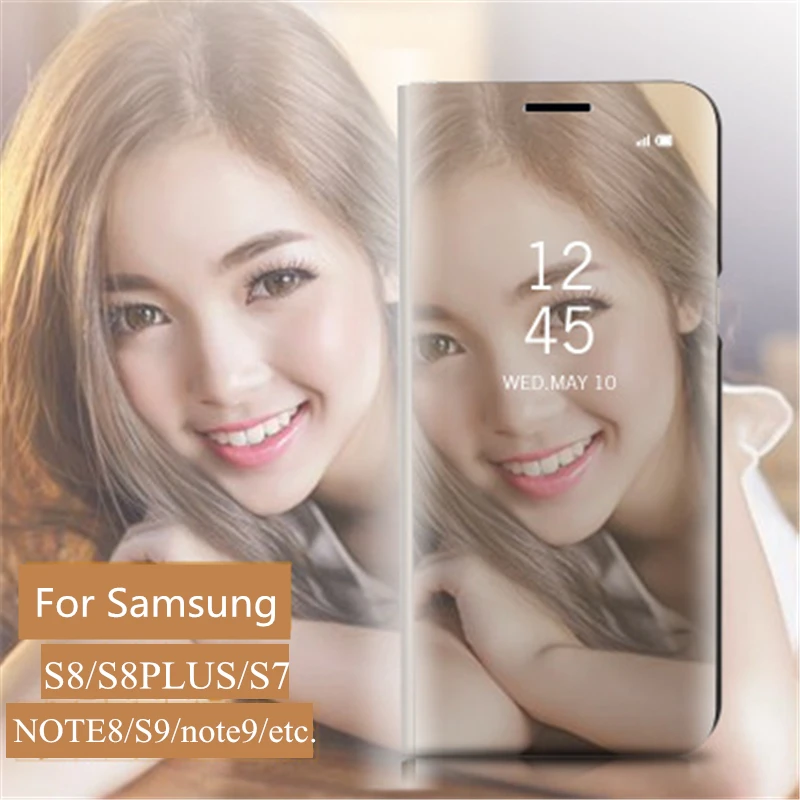 Зеркальный флип-чехол Mzxtby для телефона Прозрачный чехол Samsung Galaxy Note 9 8 5 S9 S8 S7 Edge Plus