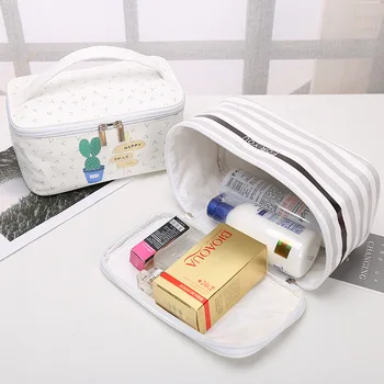 

2018 Korean Women Travel Cosmetic Bag packing cubes wash leisure ladies canvas storage duffel toiletry bag