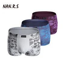 3 шт./лот брендовые бамбуковые Модальные удобные мужские боксеры шорты Нижнее белье Cueca Box Masculina