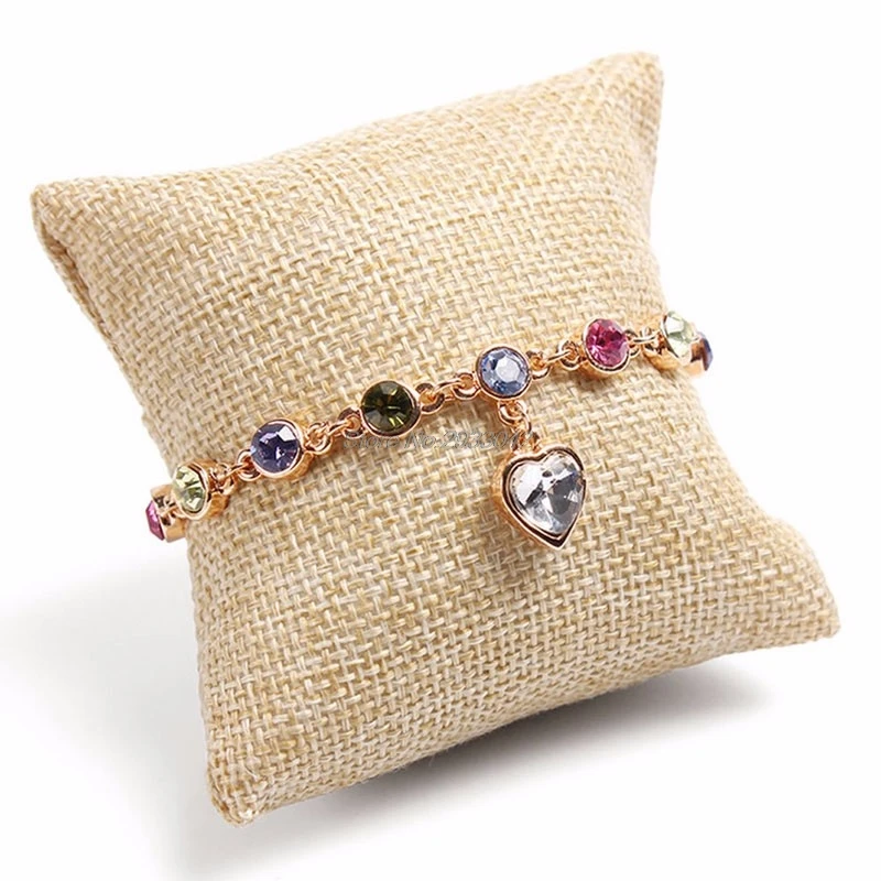 

Free shipping 1Pc small Jewelry Pillow Cushion Bracelet Bangle Wrist Watch Jewelry Display Holder Showcase -W128