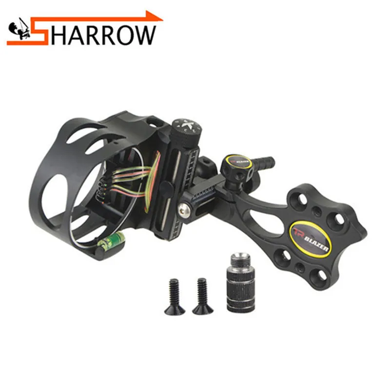 

1pc Adjustable Optic Fiber 5 Pins Sight 0.19" Aiming Pins With Sight Light For Outdoor Bow Hunting Shooting Archery Accessories