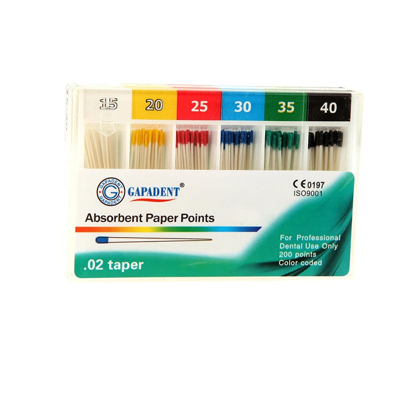 

200Pcs/Pack Dental Absorbent Paper Points Root Cancel Endodontics Cotton Fiber Tips Dentist Product Mixed Sizes#15-40