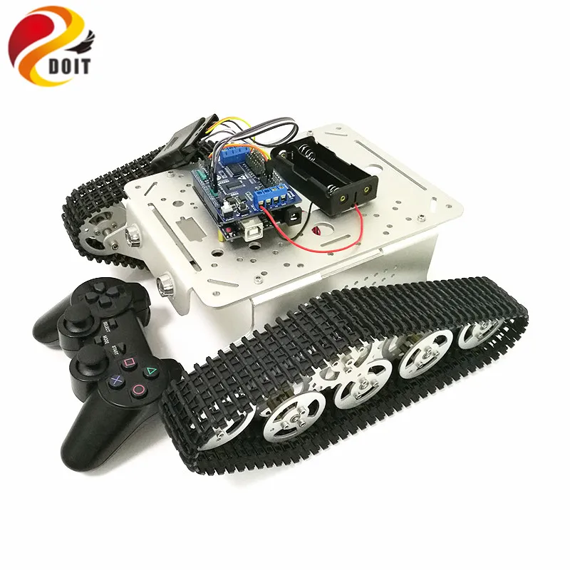 

T300 Wireless Handle Control RC Tank Chassis with UNO R3 Board+Motor Drive Shield Board for Arduino Robot Project