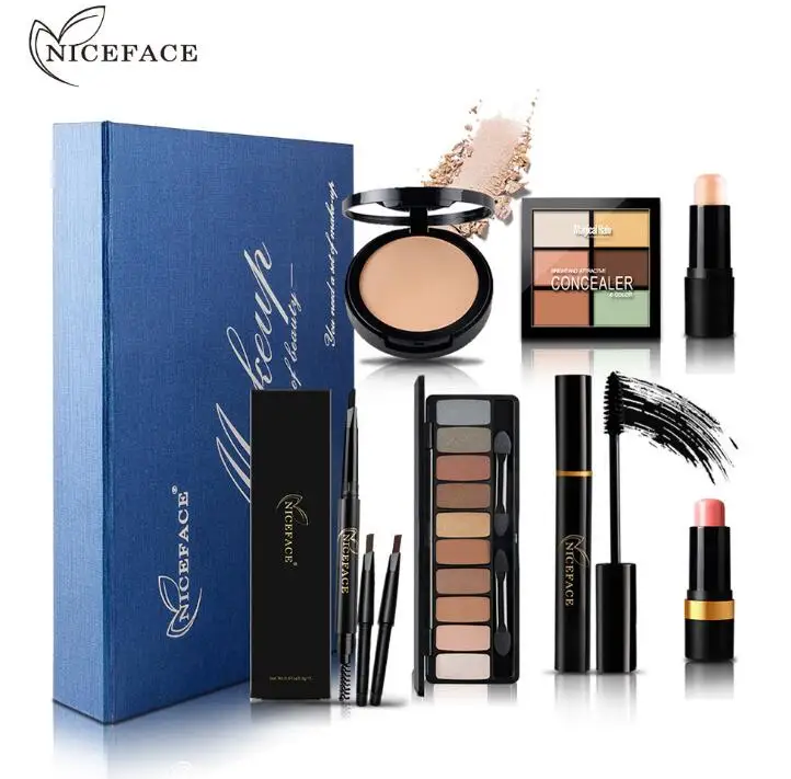 

7pcs Daily Use Cosmetics Makeup Sets 10 Colors EyeshadowMake Up Cosmetics Gift Set Tool Kit Makeup Gift For Christmas Gift