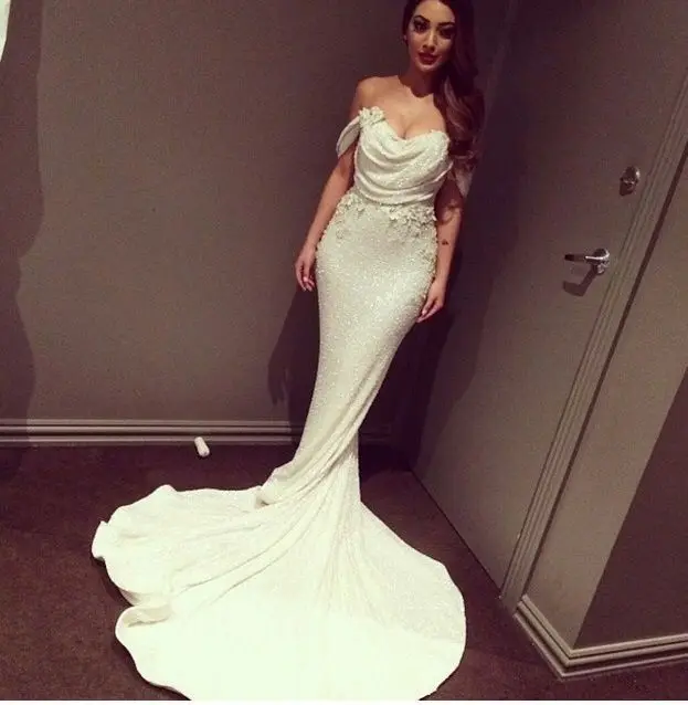 white gown party wear