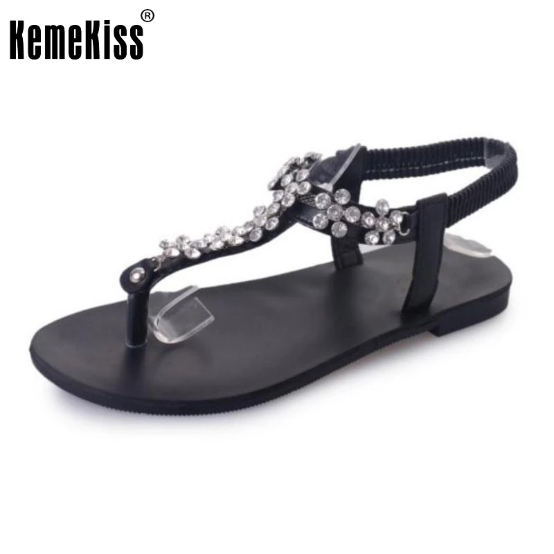 

Ladies Flats Sandals Women Shinestone Flat Flip Flops Summer Shoes Beach Sexy Vacation Leisure Female Soft Foootwear Size 35-39