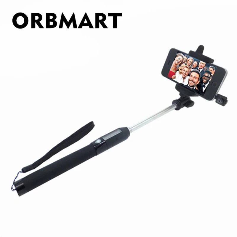 

ORBMART Solar Selfie Stick With Built-in Infrared Remote Shutter Universal Monopod For Xiaomi Samsung iPhone Meziu Mobile Phone