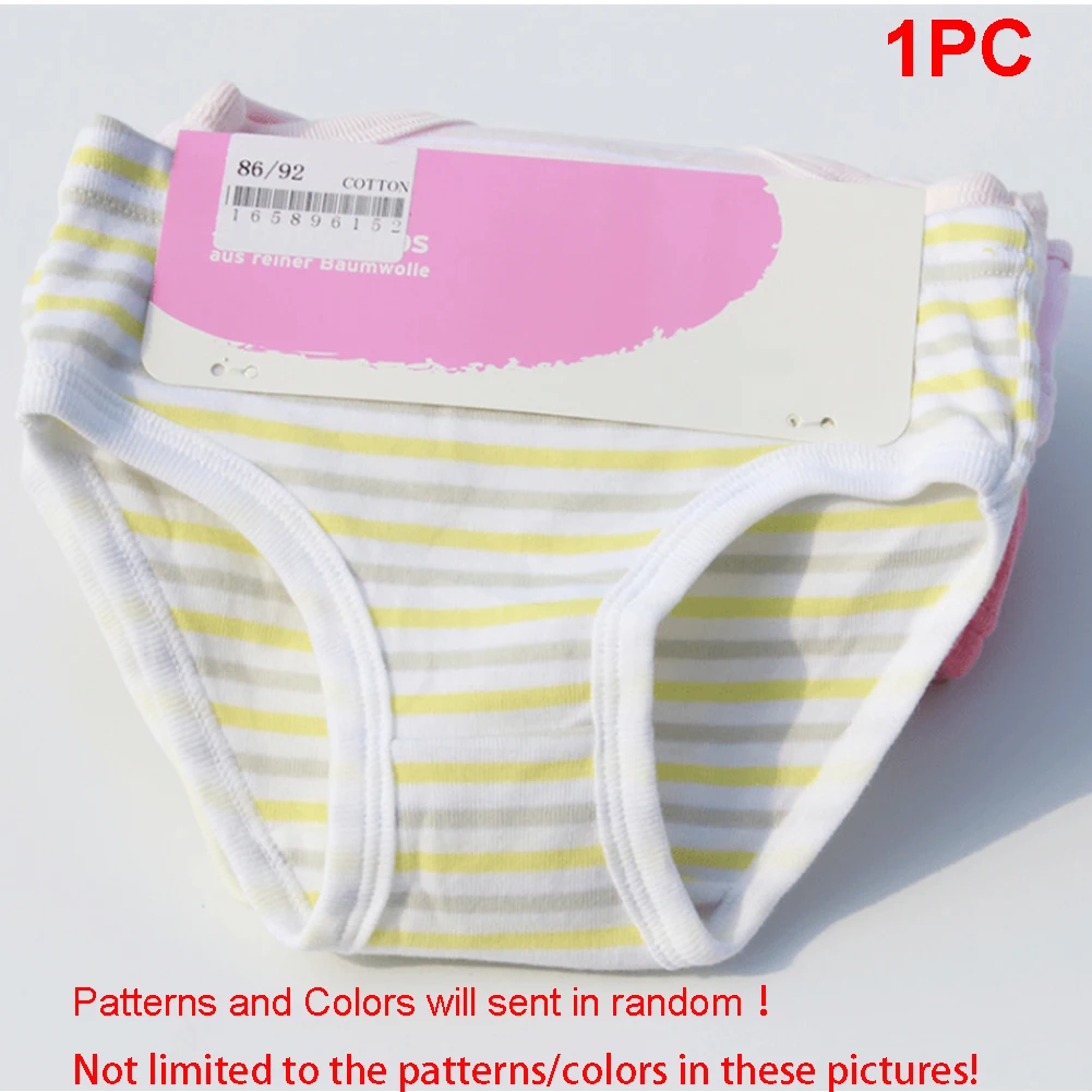 

1Pc Four Seasons Cotton kids print underwear stripe combed cotton briefs cute baby girls comfort briefs