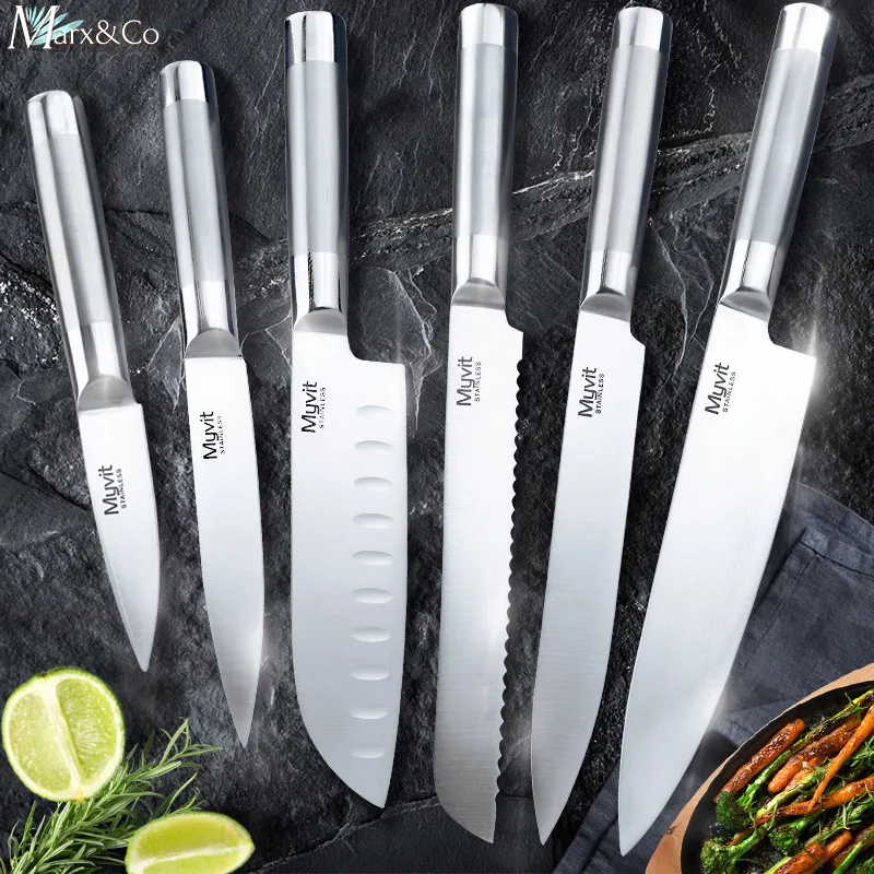 

Kitchen Knife Chef Slicing Bread Santoku Utility Paring Stainless Steel Knives 8 7 5 3.5 inch High carbon 5Cr15 Cooking Tool
