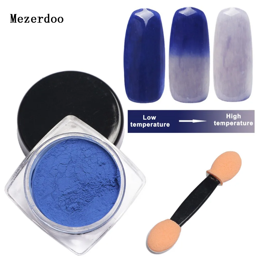 

1g/box Thermochromic Pigment Thermal Color Change Nail Powder Dust Tempature Gradient Nail Decoration Powders Dust 3D Tips