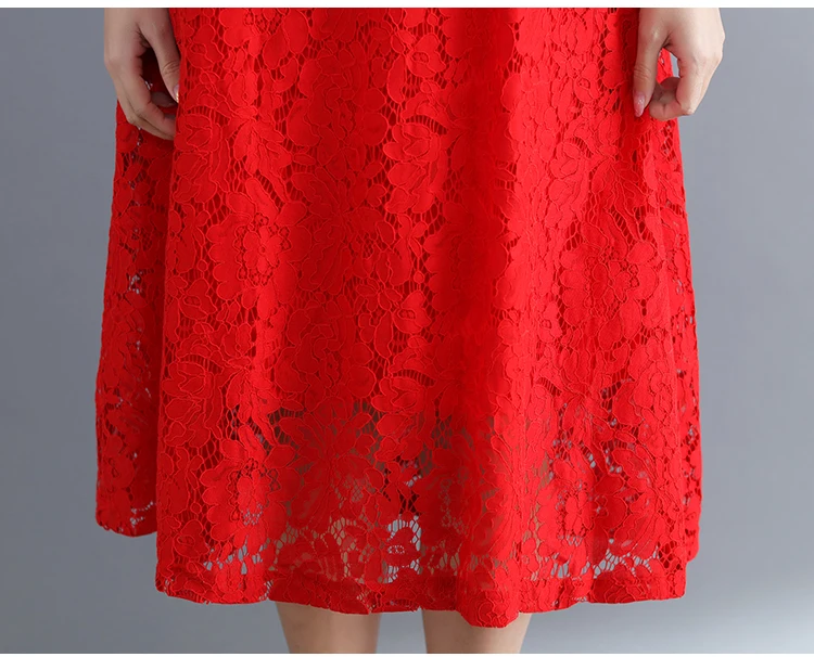 White Black Lace Dress Plus Size Women Elegant Maxi Dress Short Sleeve 2019 High Quality Summer Dress Women Beach Lace Dress 11