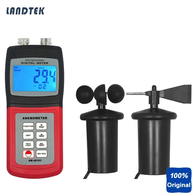 AM 4836C Portable Anemometer Digital Wind Speed Tester in Speed