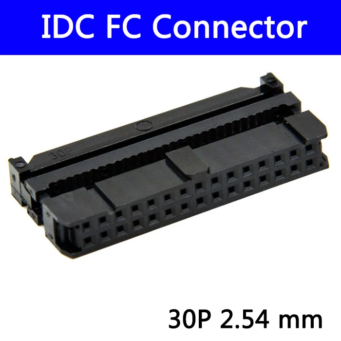 100 шт. 2 54 дюйма Женский адаптер FC 30P 30pin 2*15 прямоугольный коннектор ленточный