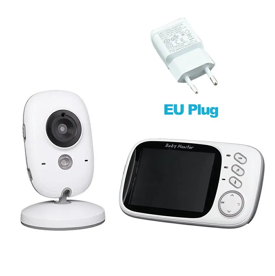 EU Plug Видеоняни и радионяни VB603 2,4 г беспроводной 3,2 дюйм(ов) ЖК дисплей 2 способ аудио говорить ночное видение видео Няня няня для сна мониторы - Цвет: EU Plug