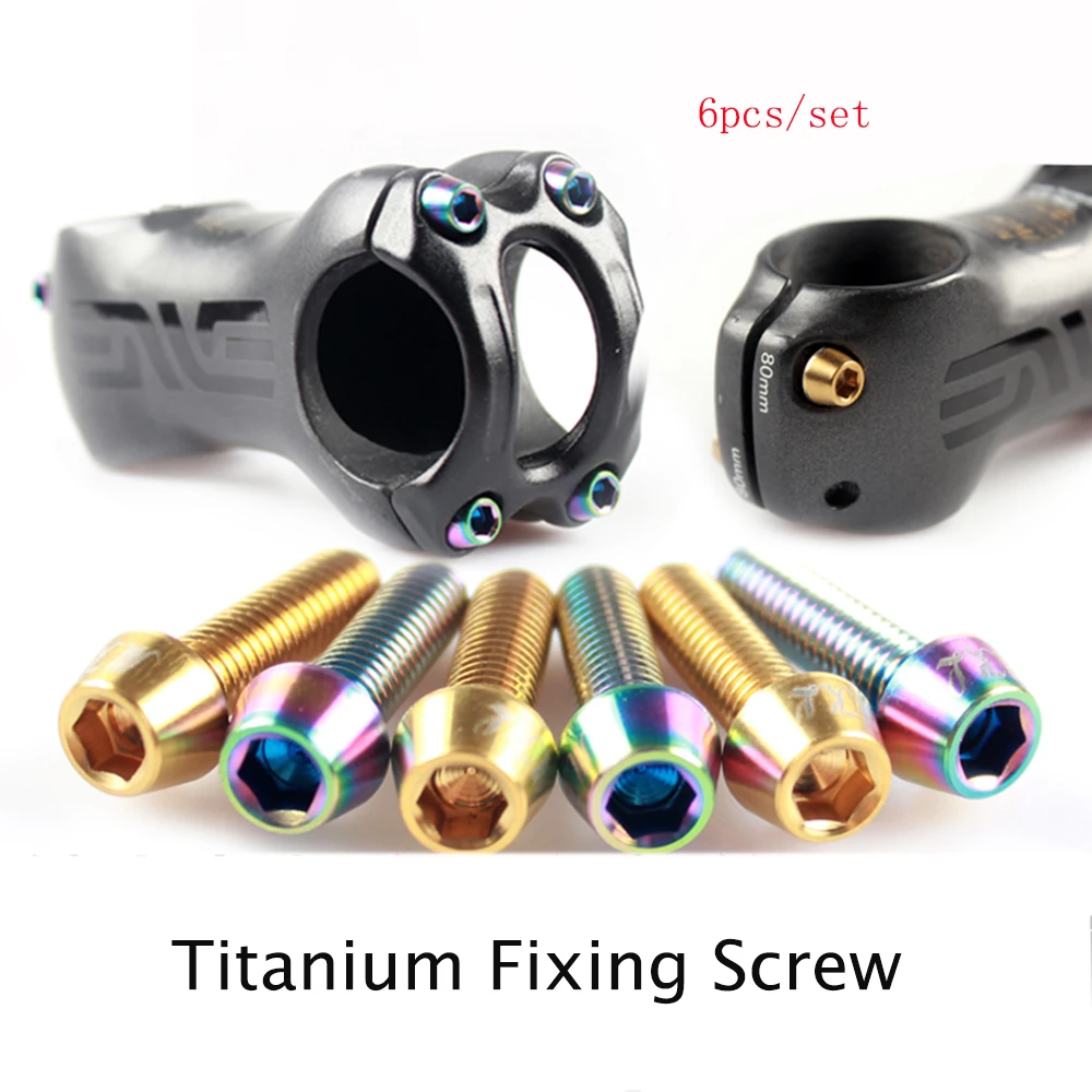 

6PCS M5*18 Titanium Alloy Brake Lever Bolts For MTB Derailleur Lever Screws Fixed Brake Handle Bolt Bicycle handle screw Parts