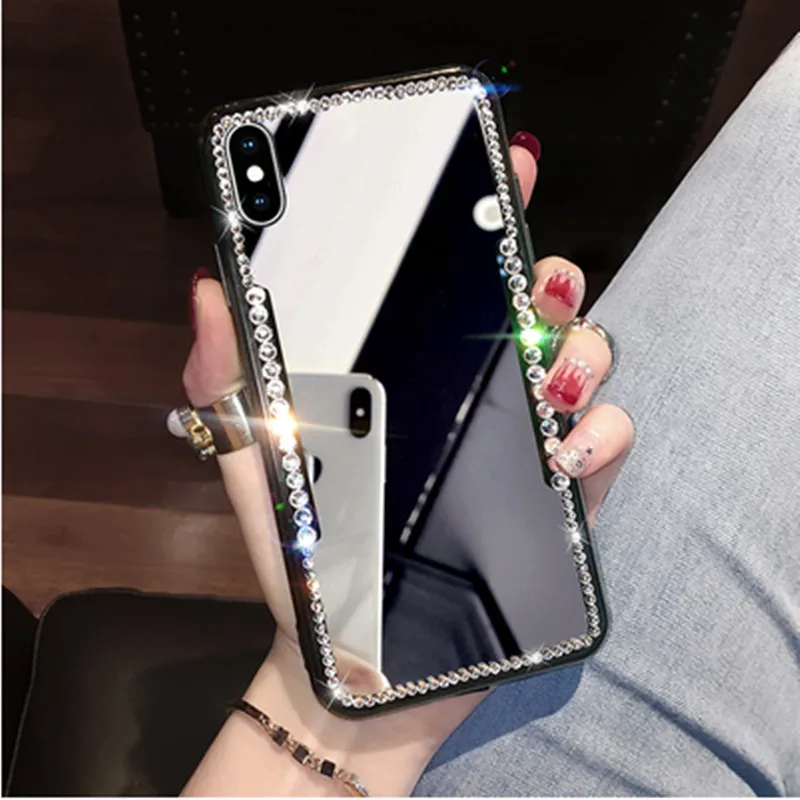 

Tide Brand Mirror Bling Rhinestone Diamond Phone Case For OPPO A83 A59 F1S A1 A79 A73 F5 A57 A39 Soft Shell