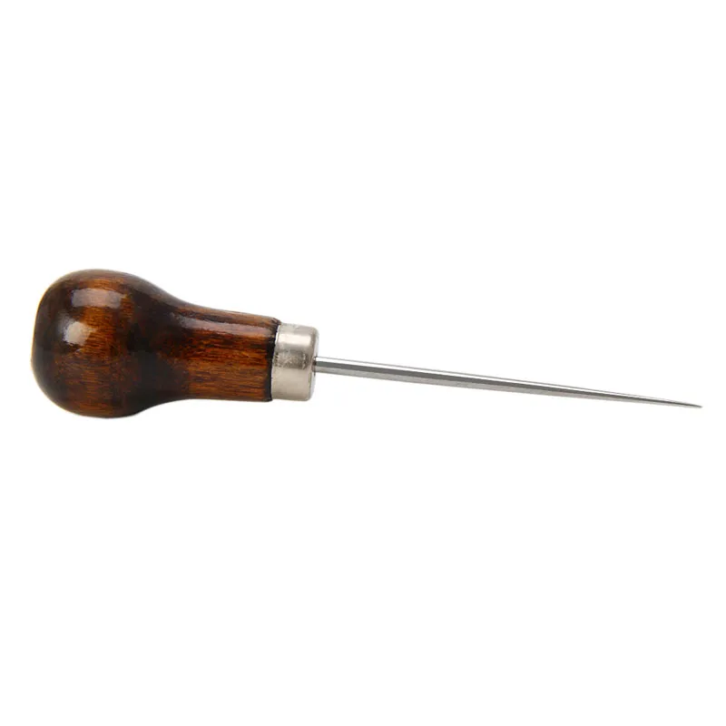 

Awl Pricker Hole Maker Tool Punch Sewing Stitching Leather Craft Wooden Handle