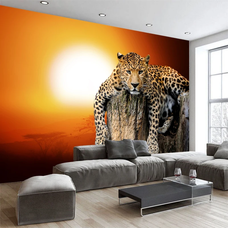 

New Custom Canvas Art Big Tiger Poster Tiger Animal Wall Stickers Leopard Wallpaper Mural Living Room Bedroom Decoration