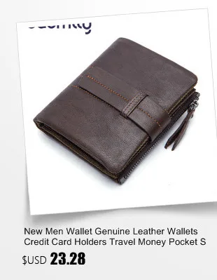 Модный мужской кошелек из натуральной кожи держатель для карт Для Мужчин's Кошелек для монет молния Мини кошельки Путешествия Деньги