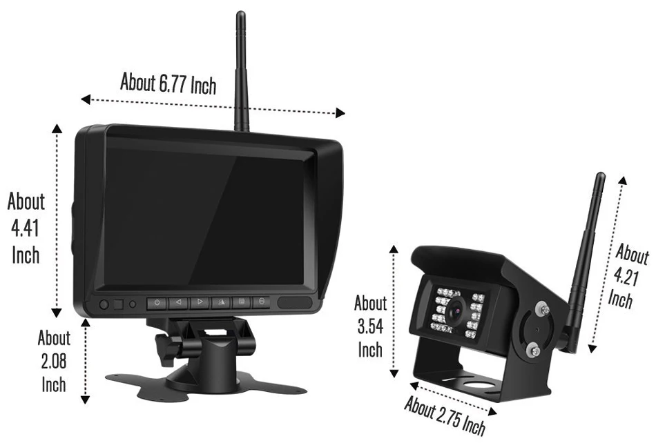 7 дюймов HD AHD цифровой ips 1280*720 DVR Регистраторы для контроля уровня сахара в крови с Беспроводной Автомобильная камера заднего вида Камера для грузовиков/прицепы/автобус/РВ/Пикапы