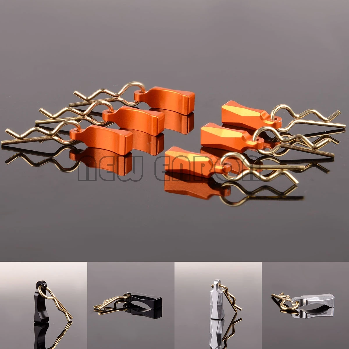 

NEW ENRON RC CAR 6PCS Body Clips with Aluminum Mount BCM004M For RC Axial Yeti ROCK RACER 1/10