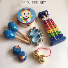 Детские игрушки для игр, детские музыкальные игрушки для девочек или мальчиков, Обучающие деревянные игрушки, набор инструментов Монтессори