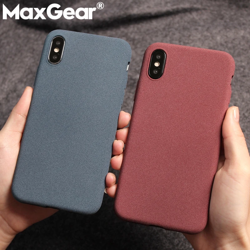 

MaxGear Frosted Slim Sand Texture TPU Case for iphone XS Max XR Cover Matte Soft Cases For iphone 6S 7 8 Plus X Shell Phone Case
