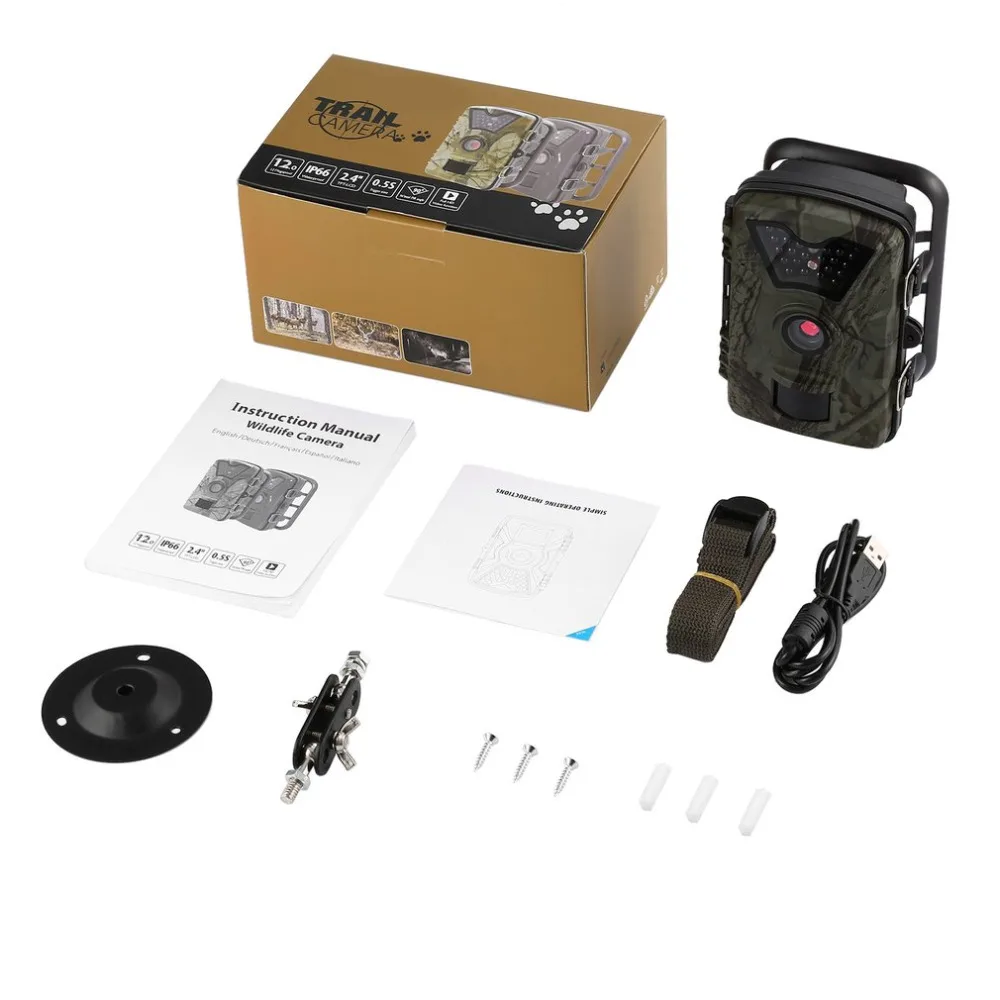 

Trail Camera 12MP 2.4" LCD Game&Hunting Camera Upgrading IR LEDs Night Vision up to 20m IP66 Spray Water Protected Design