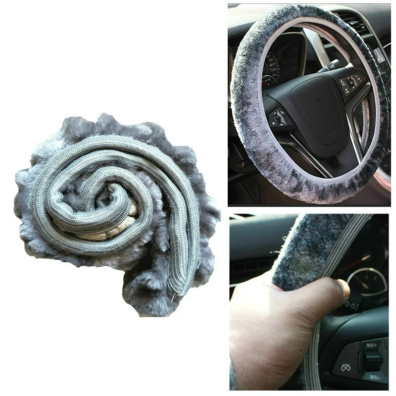Soft Warm Plush Winter Car Steering-Wheel Cover Elastic Universal Steering Wheel Auto Supplies Cars Accessories CSL2017 | Автомобили и