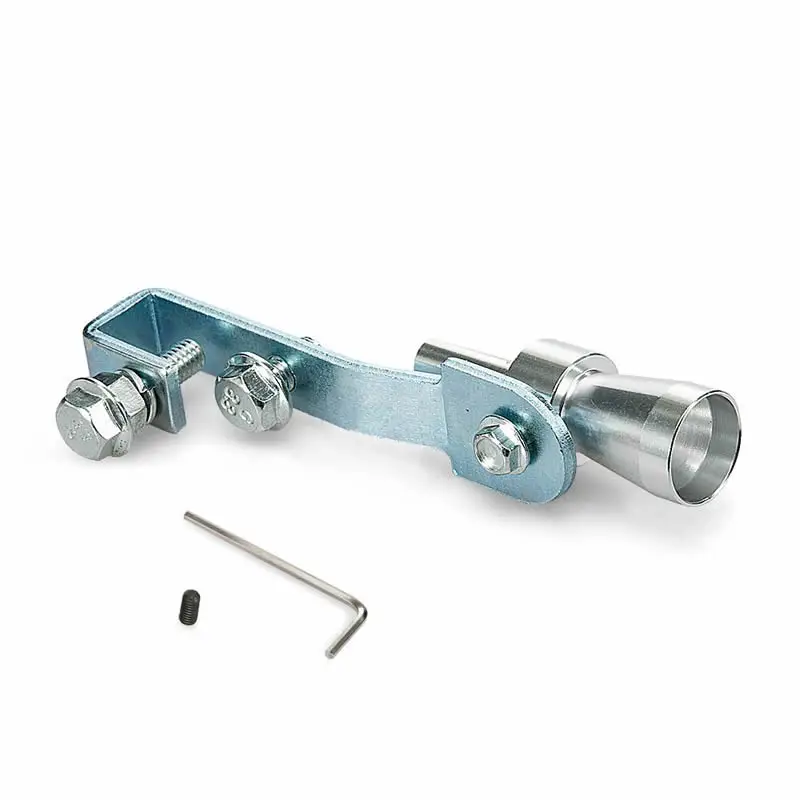 RASTP-Universal Car Turbo Sound Simulator Muffler Silver S/M/L/XL Fit for Motorcycle/Car Straight Muffler RS-TUR006