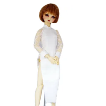 

[wamami] White Long Sleeve Lace Dress Cheongsam 1/4 Msd Dz AOD BJD Dollfie