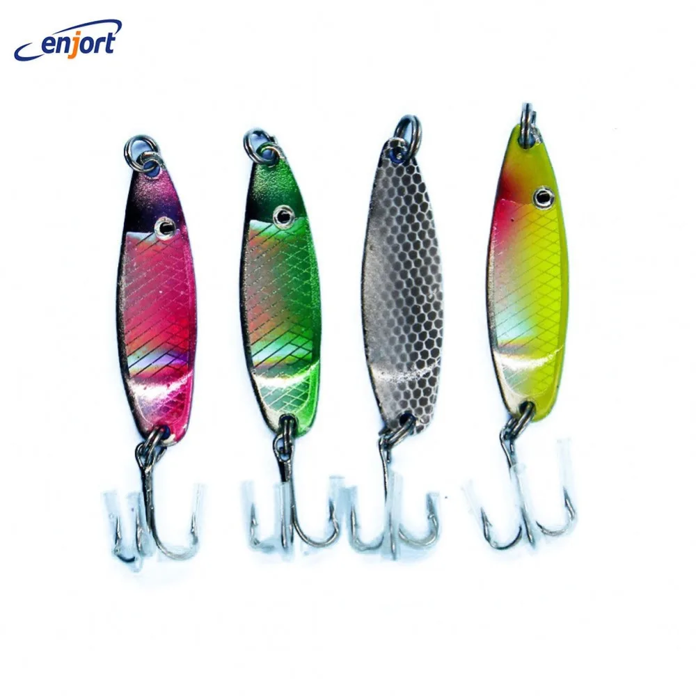 4PCS/LOT Spoon Lure Silver Color Spoon Bait 7g 12g 18g Fishing Lure for bass trout pike