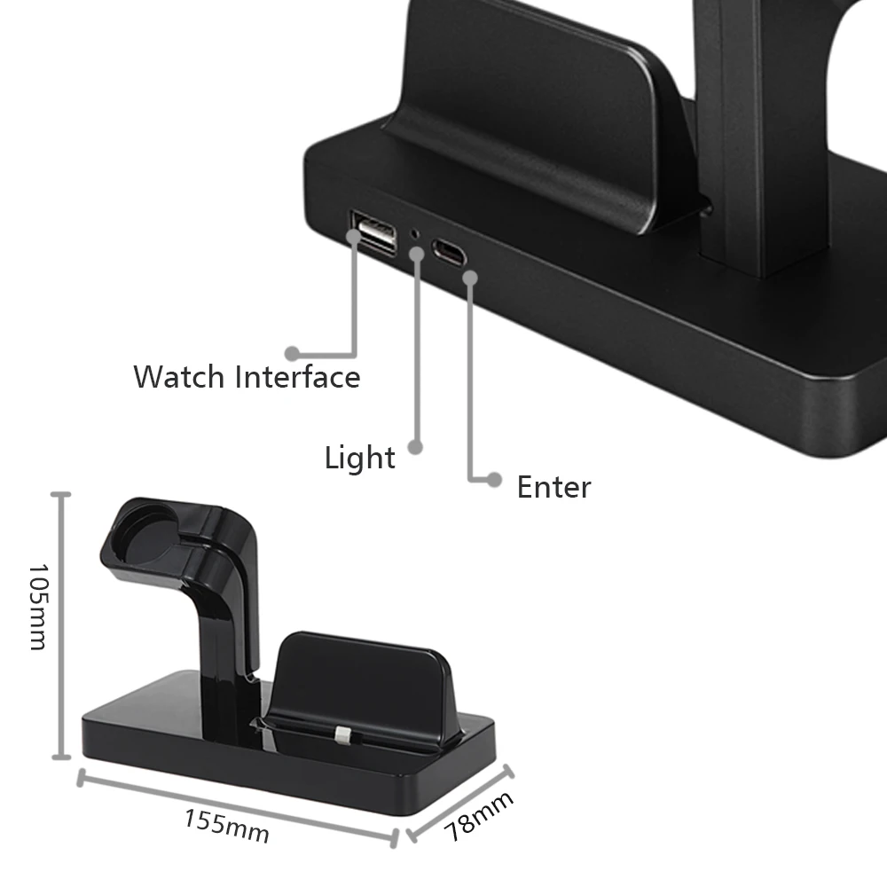 Магнитная зарядная подставка Besegad для телефона док станция держатель iWatch iPhone X 8 7 6