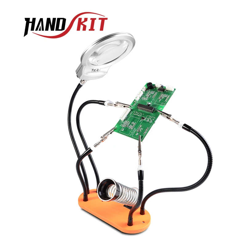 Handskit Soldering Stand Magnifier Soldering Iron Stand Soldering Iron Stand Clamp WorkBench Helping Hands Third Hand System