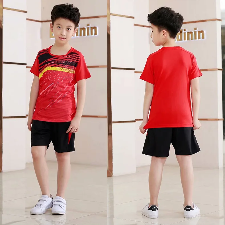 Детская одежда для бадминтона спортивный костюм для мальчиков спортивная детская одежда для настольного тенниса футболки, тренировочная форма трикотажный комплект