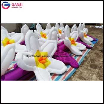 High quality christmas inflatable flower chain decoration with LED factory price giant inflatable flower decoration for party decoration inflatable bulb with light