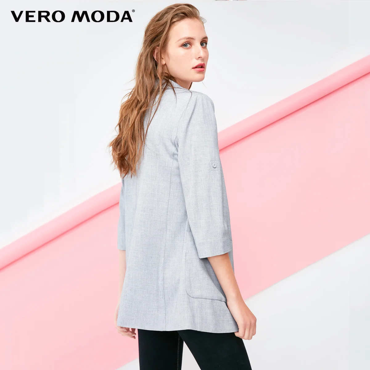 Vero Moda Women's 3/4 Sleeves Straight Fit Lapel Long Jacket Blazer | 318308509