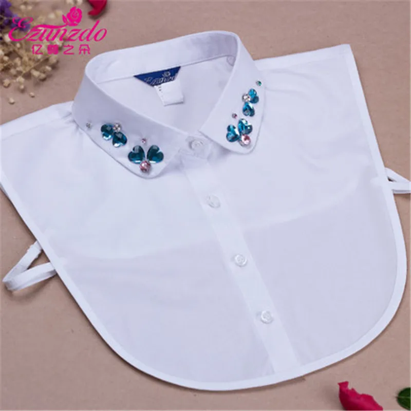 A27 cotton detachable collar solid women shirt collar accessories all match black and white fake