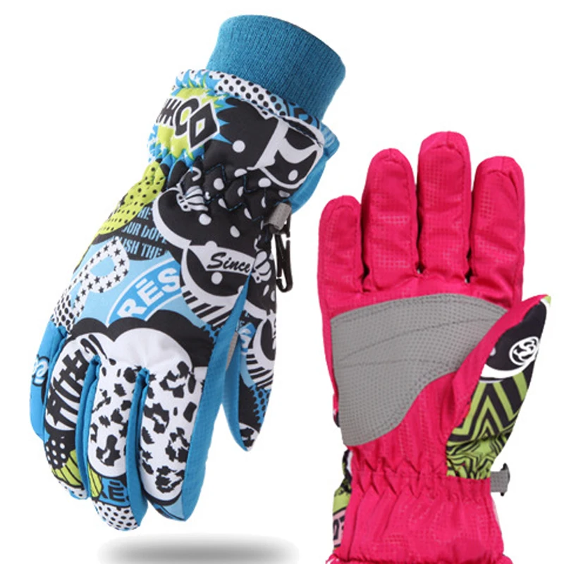 Kids Outdoor Skiing Gloves 6 12 years Children Ski Gloves Windproof