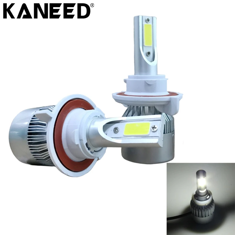 

KANEED H13 LED Headlight Blubs 2pcs 36W 3800 LM 6000K IP68 Waterproof Car Auto LED Headlight with 2 COB LED Lamps, DC 9-36V
