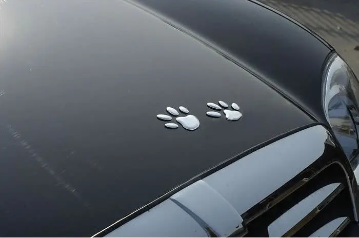 Украшение для автомобиля 3D персональная металлическая собачья лапа медведь лапа животное эмблема в виде следов автомобильный декор для грузовиков 3D Наклейка для автомобиля