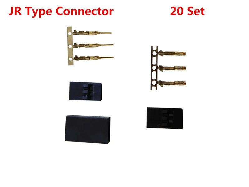 Позолоченные клеммы 20 комплектов JR/Futaba разъем для модели RC, серворазъем, модель приемника батарея ESC подключение - Цвет: JR Type