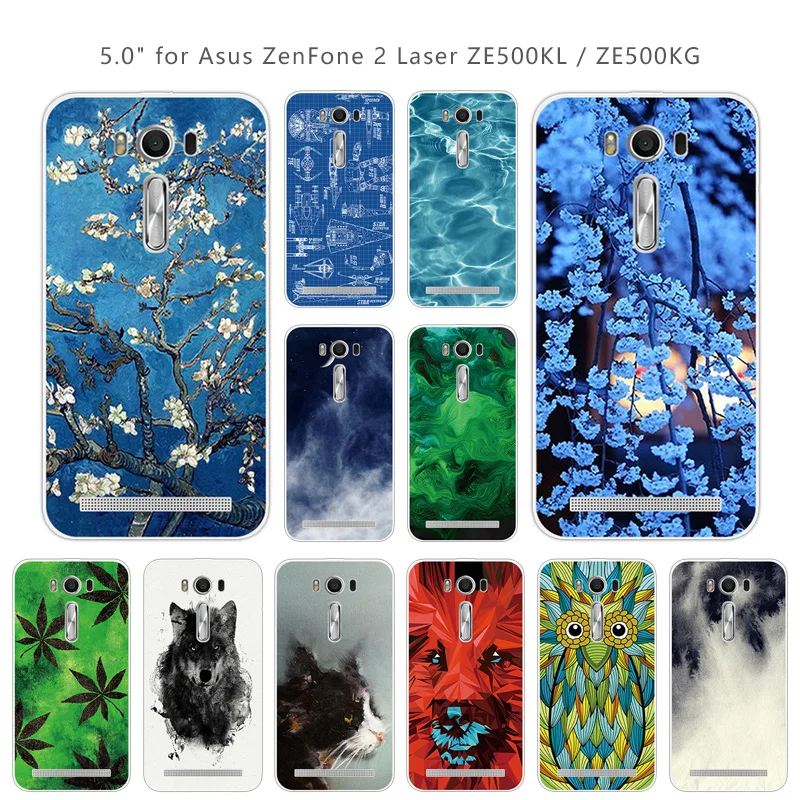 Soft TPU For Coque Asus ZenFone 2 Laser ZE500KL Green Case Silicon Back Cover Funda Capa |